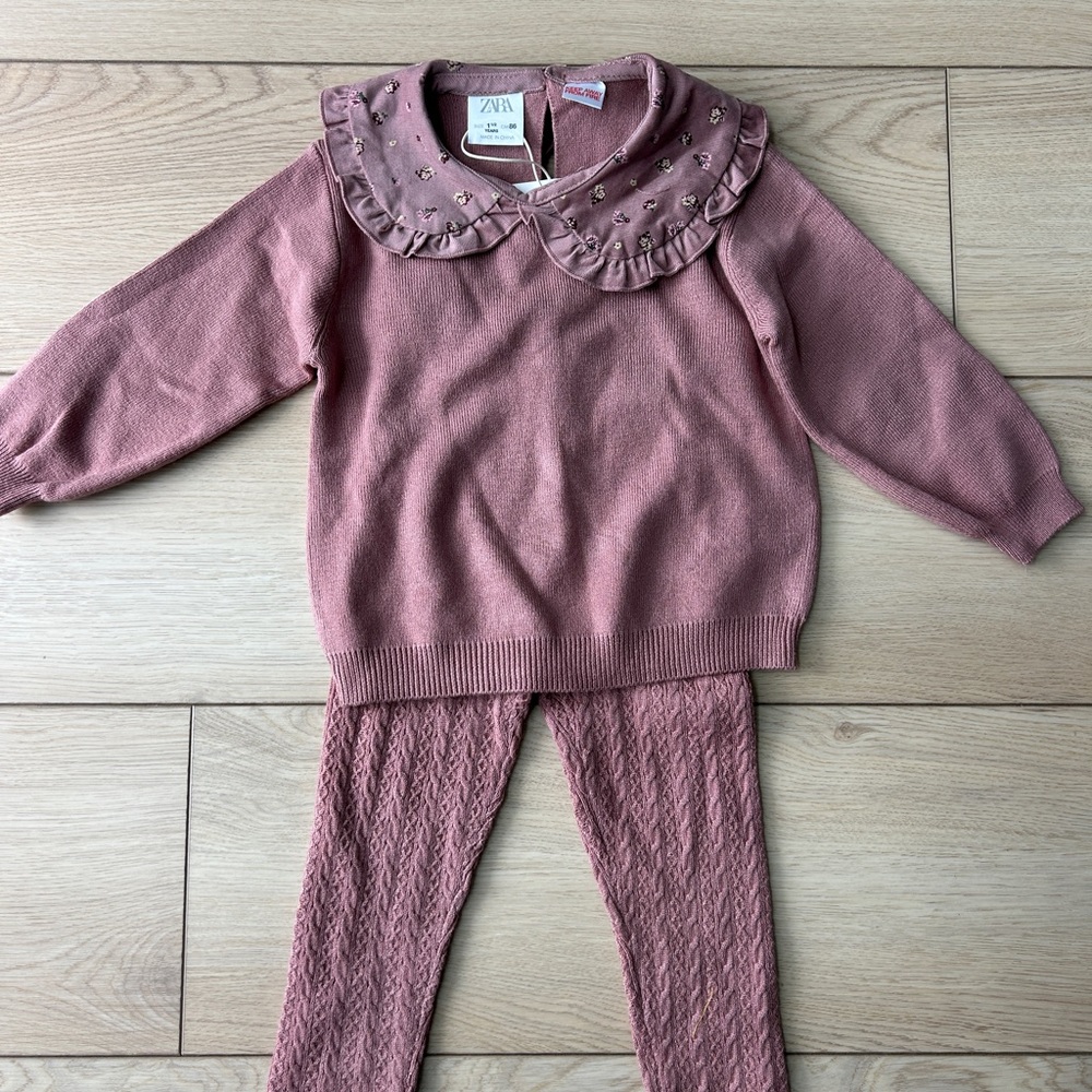 Zara Floral Mauve Toddler Outfit